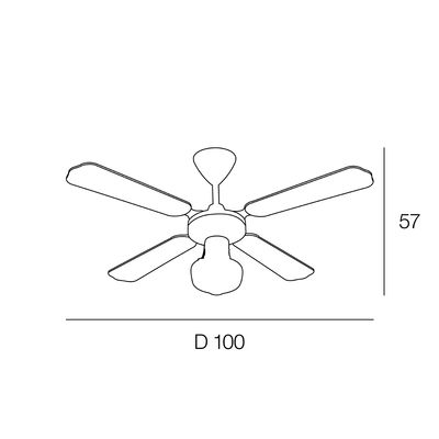 Plafonnier ventilateur FIDJI noir E 27 - COREP