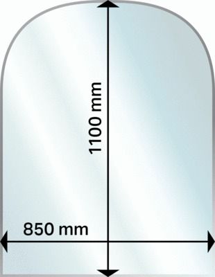 Plaque sol verre semi circulaire 110 x 85 ADURO