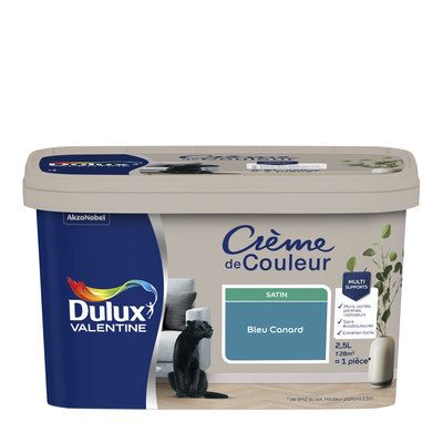 Peinture Crème de Couleur Bleu Canard satin 2,5 l - DULUX VALENTINE