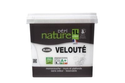 Peinture naturelle murale Blanc velours 1 l - DEFI NATURE