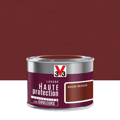 Lasure bois Haute Protection intérieure extérieure couleur rouge basque 125 ml V33