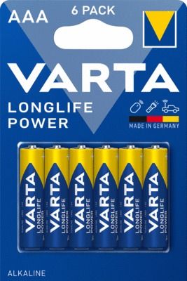 Piles alcalines LR03 (AAA) par 6 VARTA