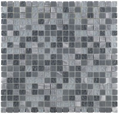 Mosaïque murale intérieur/extérieur Malla Lagos noir 30 x 30 cm DISTRIMAT