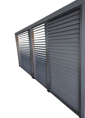 Ventelles aluminium mobiles pour côté 3,60 m pour pergola bioclimatique HABRITA