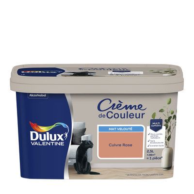 Peinture Crème de Couleur Cuivre Rose mat 2,5 l - DULUX VALENTINE