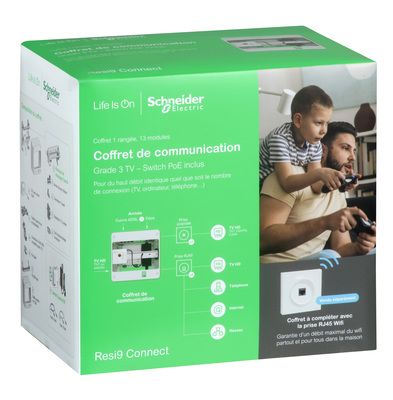 Coffret de communication grade 3 4 prises RJ45 - Resi9 Connect SCHNEIDER ELECTRIC