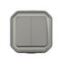 Interrupteur double va-et-vient ou poussoir saillie gris Plexo IP55 LEGRAND