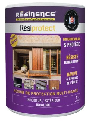 Résine de protection transparente Résiprotect multisupports intérieur/extérieur 1 litre RESINENCE