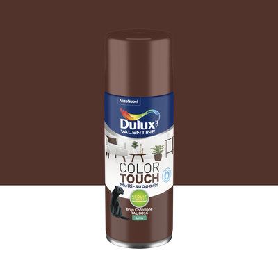 Aérosol de peinture Color Touch brun châtaigne RAL 8016 satin 400 ml - DULUX VALENTINE