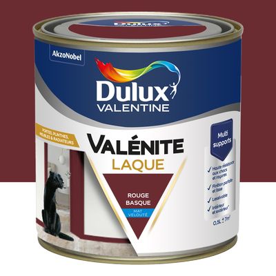 Peinture Boiseries Laque Acrylique ValéniteRouge Basque Mat 0,5 L - DULUX VALENTINE