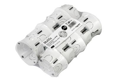 10 boites d'encastrement 1 poste 67x40mm IP20 pour Multimatériaux - Multifix Schneider Electric