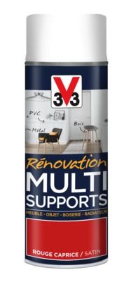 Aérosol de rénovation multisupports finition satinée rouge caprice 400 ml V33