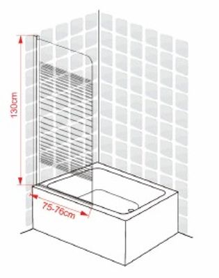 Pare-baignoire Cuba blanc 75 x 130 cm