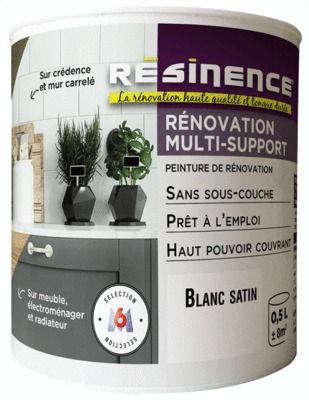 Peinture Rénovation multi-supports blanc satin 500 ml RESINENCE