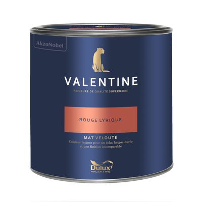 Peinture Valentine Mat Velouté Rouge Lyrique 2 L - DULUX VALENTINE