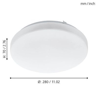 Plafonnier rond Frania diamètre 28 cm 1350 lumens EGLO