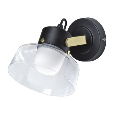 Applique pour salle de bains MAKO noir et laiton GU10 400 lumens IP 44 - COREP