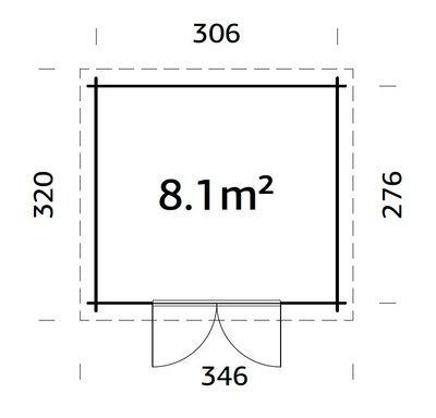 Abri de jardin bois Lola1 Autoclave 8,1m2 PALMAKO