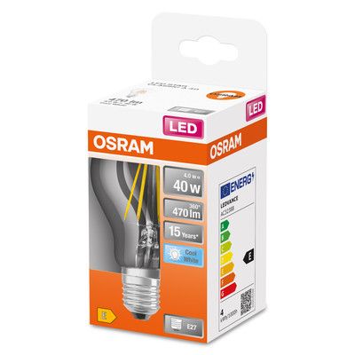 Ampoule LED E27 à filament 4 W = 470 lumens blanc neutre OSRAM