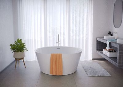 Baignoire îlot ronde blanche diamètre 130 cm Ciarra BALNEO