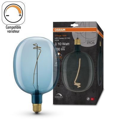 Ampoule LED Ballon E27 Bleu variable 4,5W=100 lumens Blanc chaud OSRAM