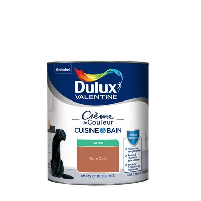 Peinture Crème de Couleur Cuisine et Bain Satin Terre Cuite 0,75 L