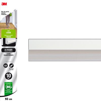 Bas de porte isolant pour sol lisse à visser Premium 93 cm blanc 3M