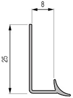 Joint d'angle 8 mm PVC blanc 2,50 m DINAC