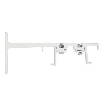 Support double en métal pour rail 24 x 16 mm avancée 120 mm Finition Blanc par 2 - MOBOIS