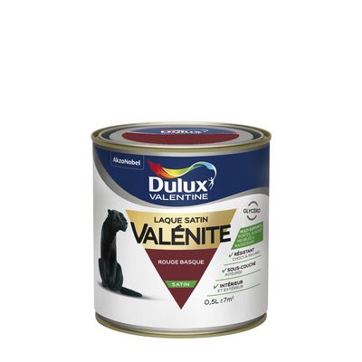 Peinture Laque Valénite Rouge Basque satin 500 ml - DULUX VALENTINE