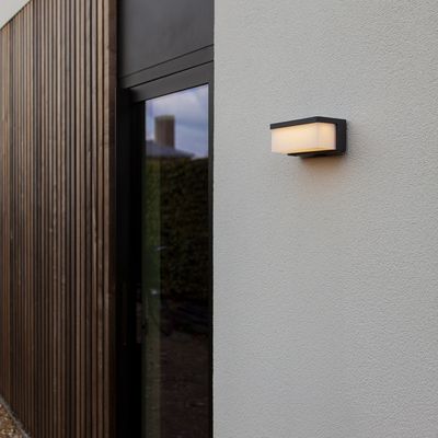 Applique murale extérieure solaire/ électrique hybride LED blanc chaud IP44 9W 900 lumens anthracite - ZELNA COREP