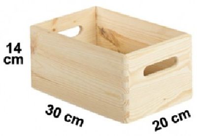 Caisse en bois 30 x 20 x 14 cm sans couvercle