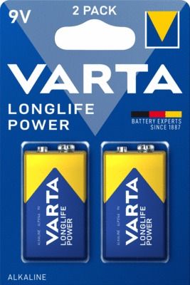 Lot de 2 piles alcalines 9V 6LR61 - VARTA