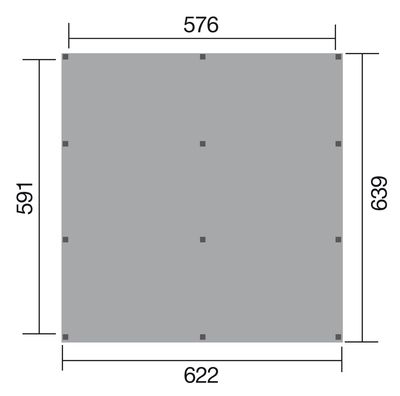 Carport double -  615 en lamellé collé - 622 x 639 cm Livraison gratuite domicile WEKA