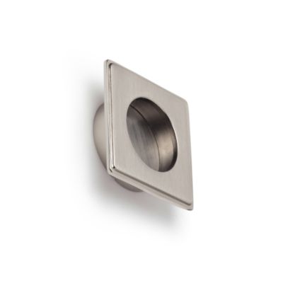 Bouton de porte à encastrer nickel brossé 44 mm REI