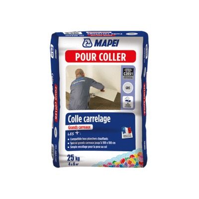 Colle spéciale grands carreaux gris 25 kg C2ES1 MAPEI