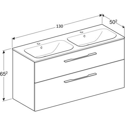 Meuble de salle de bains chêne L 130 cm Selva GEBERIT