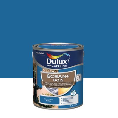 Peinture Ecran+ Bois  Satin Bleu Breton 2 L - DULUX VALENTINE