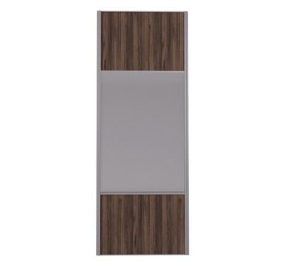 Porte de placard Miroir et Noyer Fumé Profil gris H 248,5 x L 92,2 cm YNGENIO