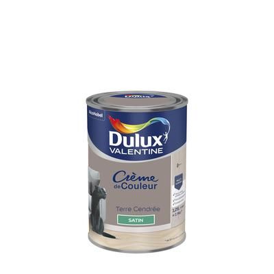 Peinture crème de couleur Dulux Valentine satin terre cendre 1,25L
