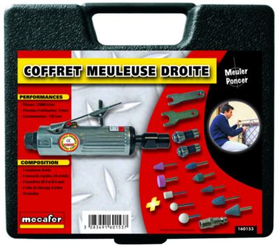 Meuleuse droite pour compresseur avec accessoires MECAFER