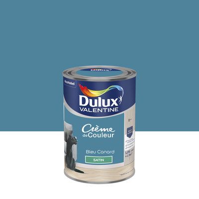 Peinture Crème couleur Bleu Canard satin 1,25 l - DULUX VALENTINE