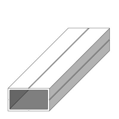 Tube rectangle Combitech pour M12 15.5 x 27.5 mm aluminium brut 1 m ALFER