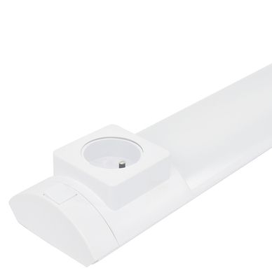 Réglette LED IP20 68 cm avec prise électrique et interrupteur 420 lumens Blanc neutre - GEFOM