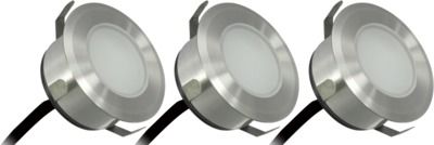 Lot de 3 spots extérieurs encastrables 25 lumens blanc chaud - PATIO ARLUX