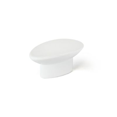 Bouton de meuble oval blanc 41 mm x 20 mm REI