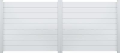 Portail battant Style aluminium blanc 3,5 x 1,7 m avec motorisation incluse Livraison Direct Domicile