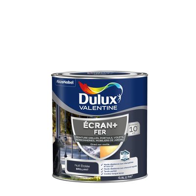 Peinture Ecran+ Fer  Brillant Nuit Etoilée 0,5 L - DULUX VALENTINE