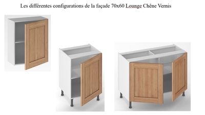 Porte pour meuble de cuisine Lounge chêne verni 70 x 60 cm OFITRES