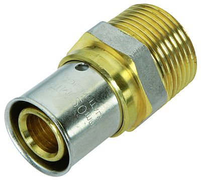 Raccord multicouche à sertir diamètre 16 mm mâle écrou libre 3/8 12/17 Chantier